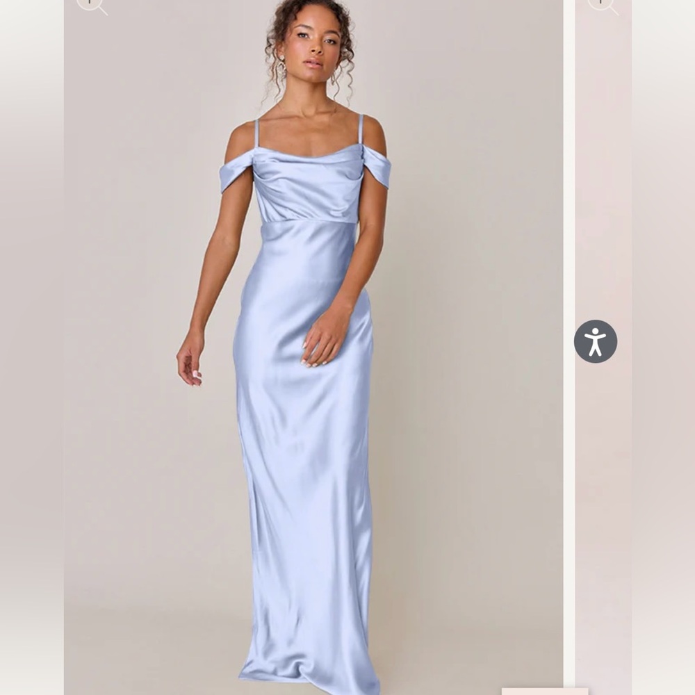 Revelry Sienna Periwinkle Satin Bridesmaid Dress NWT